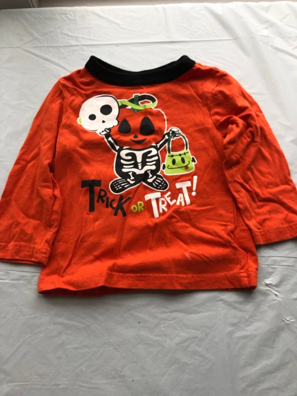 12-18 Months Trick-or-Treat Shirt; Est 1989 Place; Orange Long Sleeve